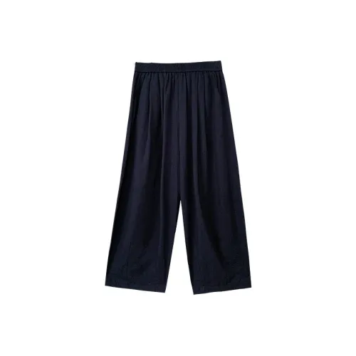WUPODAMANVZHUANG Повседневные брюки Женские Холст Синий