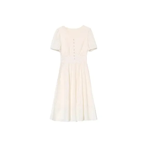 Mapping Короткий рукав Платье Женское Абрикос