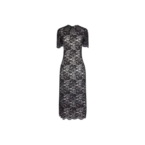 Paco Rabanne Черное Женское Короткое Платье с Рукавами