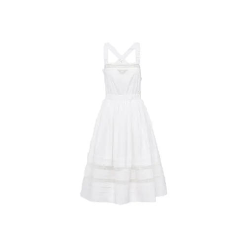 PRADA SS22 Без рукавов Платье Женское Белое
