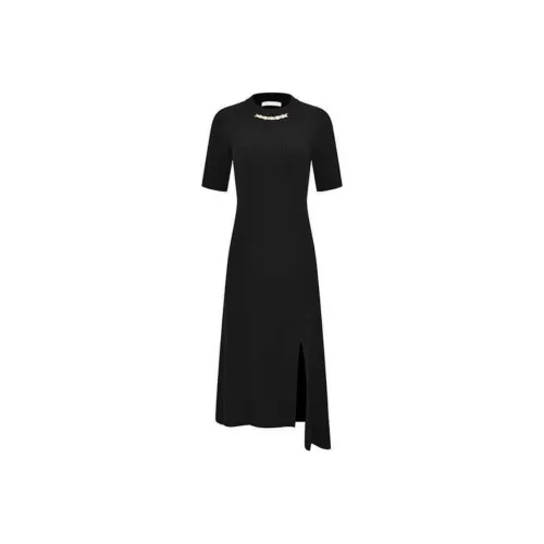 RARE Короткий рукав Платье Женское Черное
