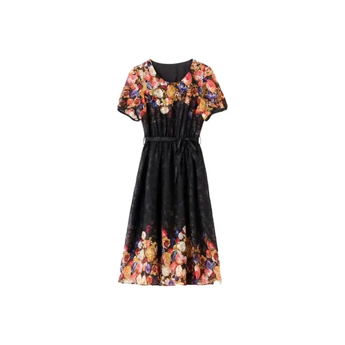 Mapping Короткий рукав Платье Женское Многоцветное