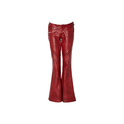 JYOSEI Кожаные брюки женские красный