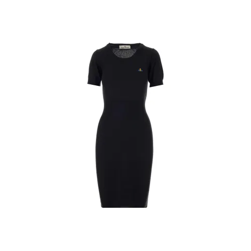 Vivienne Westwood Black Женские Короткие Платья с Рукавами