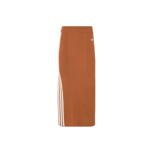 Adidas Originals Премиум KNIT Юбка KNIT Длинный Юбка Женские Дикий Коричневый