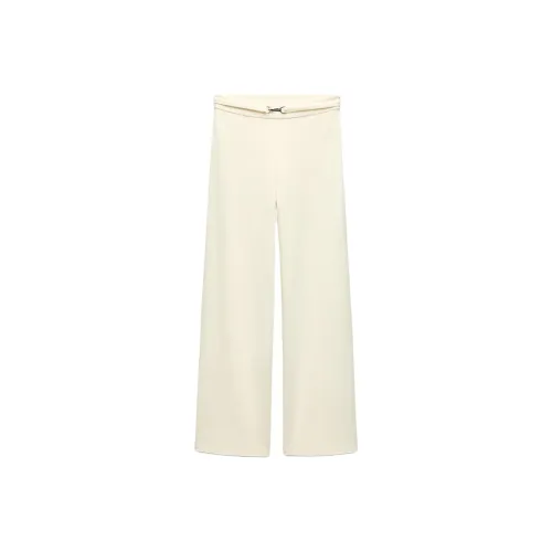 ZARA Повседневные брюки Женские Натуральный белый