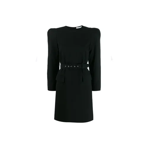 Givenchy Черное Женское Длинное Платье с Рукавами