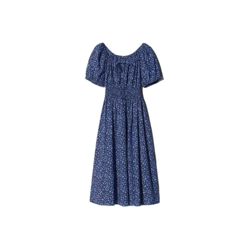 UNIQLO Короткий рукав Платье Женское Темно-синий