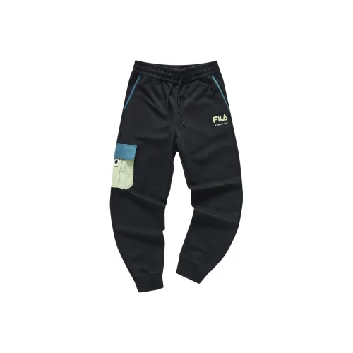 FILA FUSION Вязаные тренировочные брюки женские темно-черный