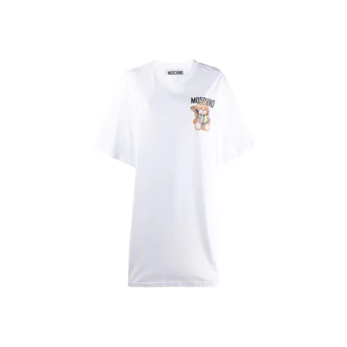 MOSCHINO Белое Женское Короткое Платье с Рукавами