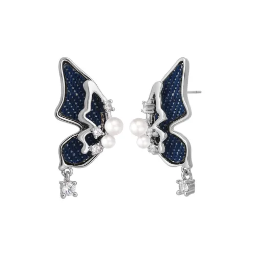 Серьги с камнями "Кончик пальца" из меди женские