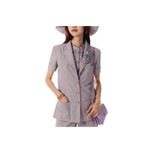 CHANEL 24 Весенний Летний Новый Приход Куртки и Пальто Женские Светло-Розовый