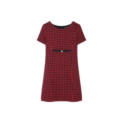 FANSIZHE Короткий рукав Платье Женское Черное