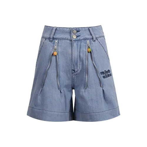 Valeria Obbaco Синие Женские Повседневные Шорты