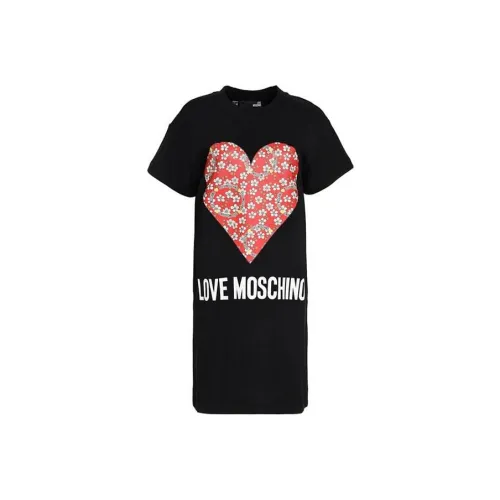 MOSCHINO Черное Женское Короткое Платье с Рукавами
