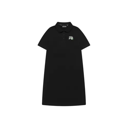FILA FUSION SS24 Короткий рукав Платье Женское Глубокий черный