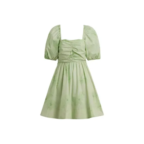 COACH Короткий рукав Платье Женское Зеленое