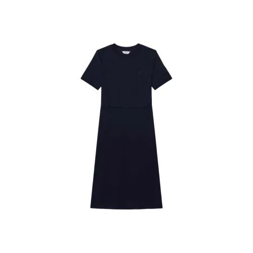 HAZZYS Короткое платье с короткими рукавами женское темно-синее