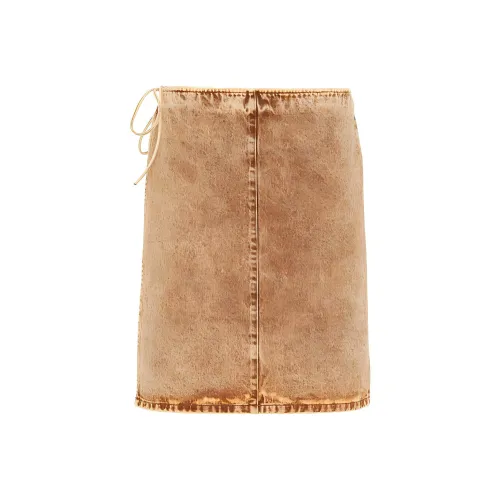 MIU MIU Коричневый Женские Джинсовые Длинные Юбки