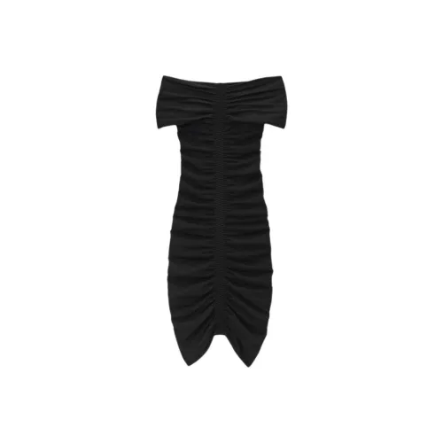 Alexander Wang FW24 Короткое платье с короткими рукавами женское черное