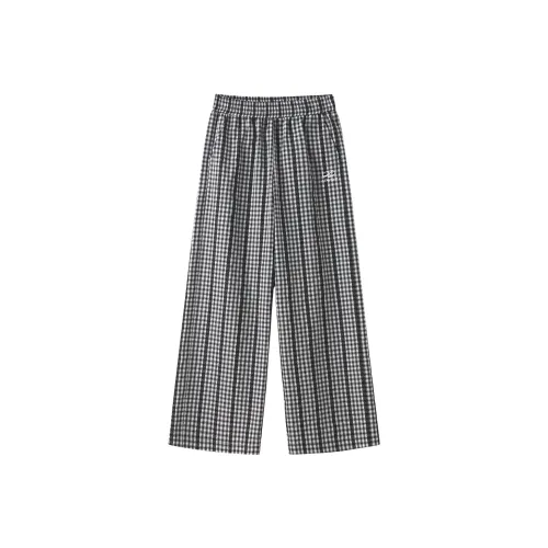 YK YB Loose Fit Wide Leg Pants Black White Plaid Pants Women's