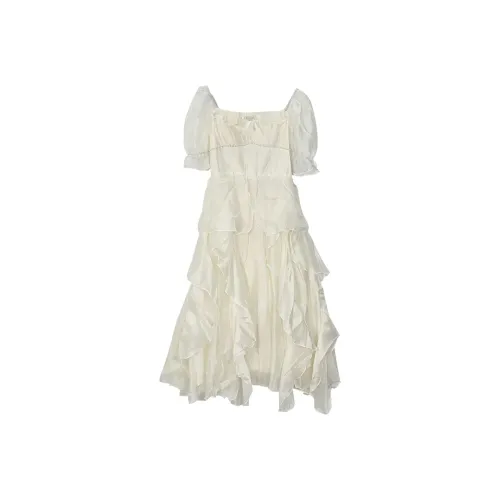 ZUKIZUKI Короткое платье с короткими рукавами женское белое