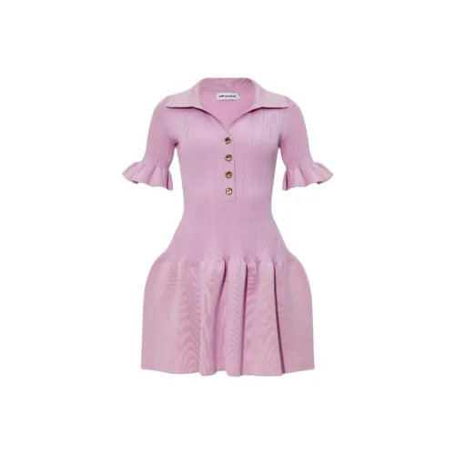Self Portrait Короткий рукав Платье Женское Розовый