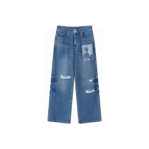 NO ONE ELSE Джинсовый синий Унисекс Джинсы