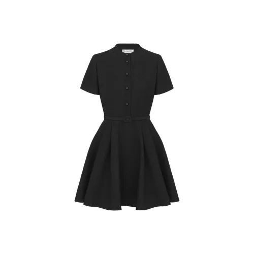 DIOR Black Женские Короткие Платья с Рукавами