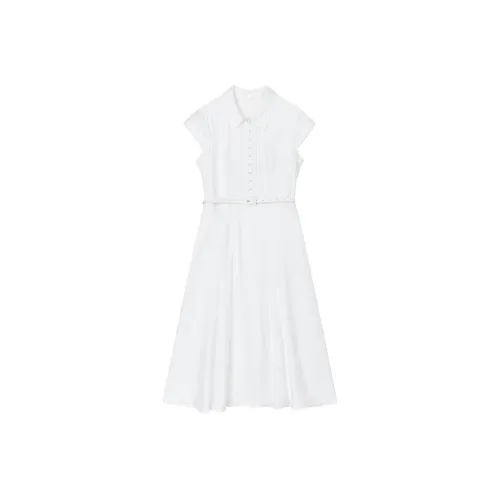IHIMI Короткий рукав Платье Женское Белое