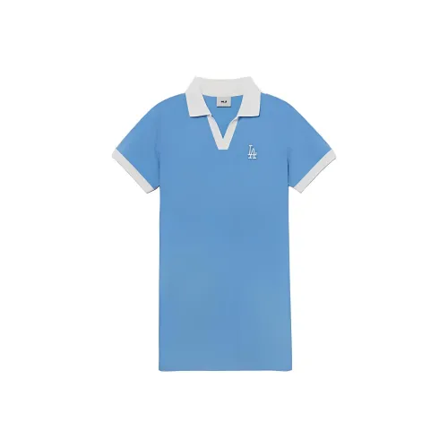 Mlb Base Logo Короткий рукав Платье Женское Синий