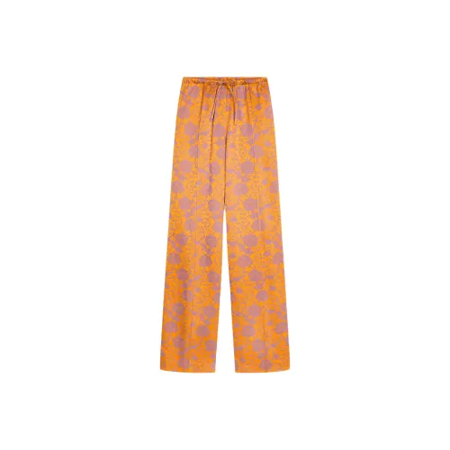 DRIES VAN NOTEN Цитрусово-оранжевые Женские Повседневные Брюки