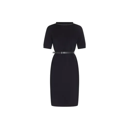 Fabiana Filippi Черное Женское Короткое Платье с Рукавами