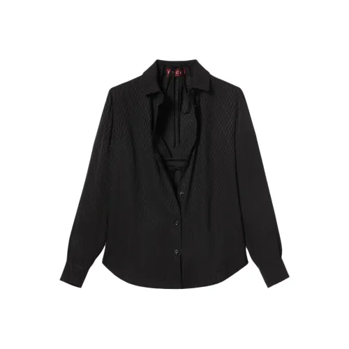 GUCCI Рубашка Комплект Сочетающийся Женский Двухкомпонентный Комплект Черный