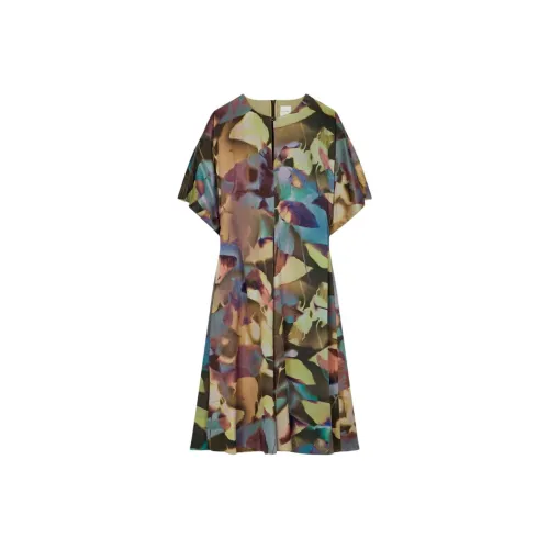 Paul Smith FW24 Короткое платье с короткими рукавами женское хаки