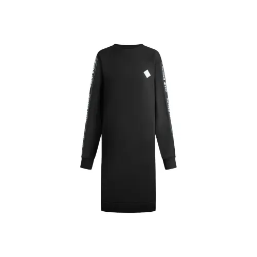 ARMANI EXCHANGE Длинное платье с длинными рукавами женское черное