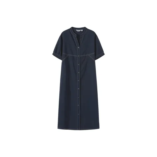 TOUCH Короткий рукав Платье Женское Темно-синий