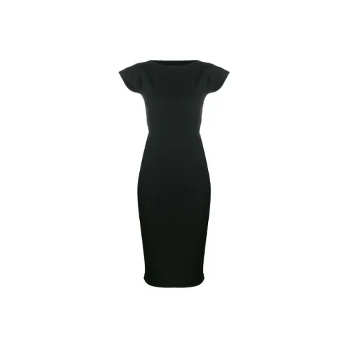 RICK OWENS Black Женские Короткие Платья с Рукавами