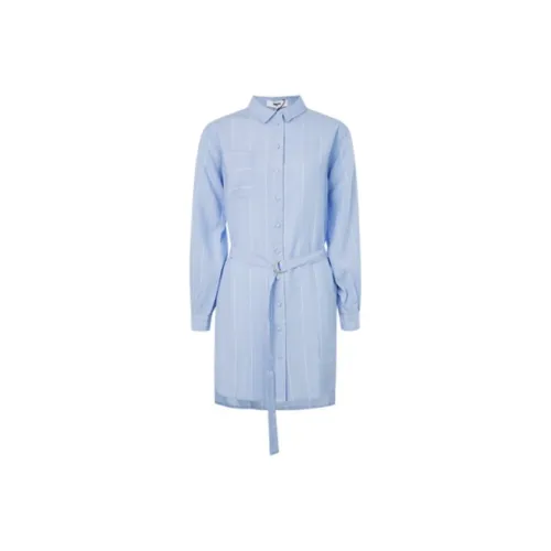 SUNCOO Blue Женские Длинные Рукава Платья