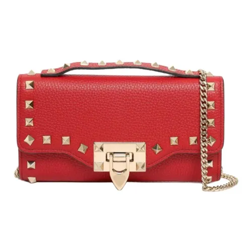 Valentino Rockstud Коровья кожа Одно плечо Сумка Женская Ярко-красная