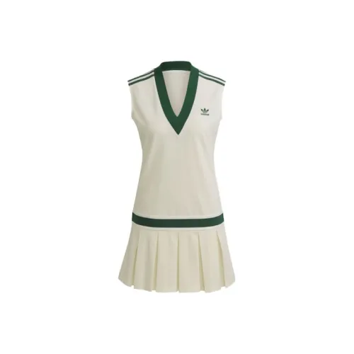 Adidas Originals Без рукавов Платье Женское Нефритовый Белый
