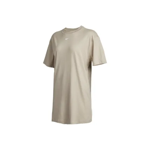 NIKE Sportswear Essentials series Серое Женское Короткое Платье с Рукавами