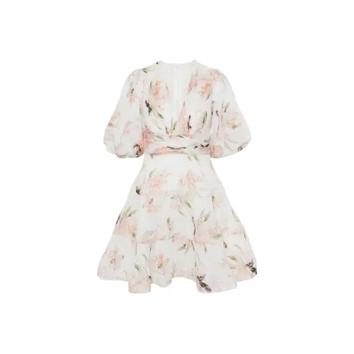 Zimmermann Многоцветные Женские Короткие Платья с Рукавами
