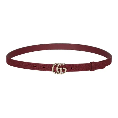 GUCCI Canvas Кожаные ремни Женские Красный 2CM