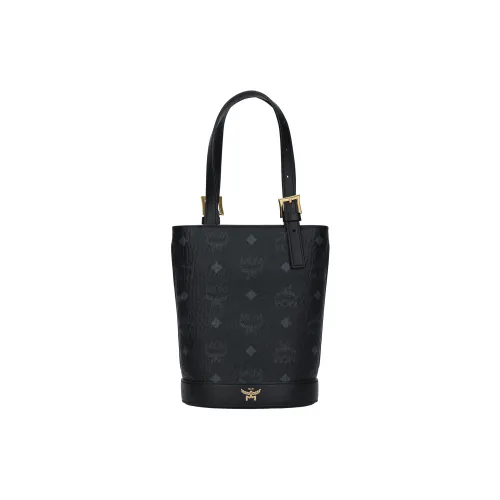 MCM Aren Коровья кожа Тоут Сумка через плечо Сумка-ведро Сумка на плечо Мини Унисекс Черный