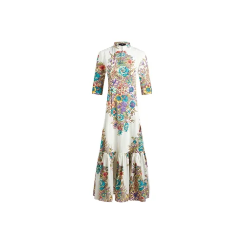 ETRO Белое Женское Короткое Платье с Рукавами