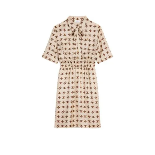 CELINE FW22 Короткий рукав Платье Женское Коричневое