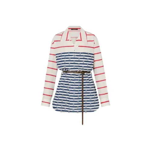 LOUIS VUITTON Blue Женские Длинные Платья с Рукавами