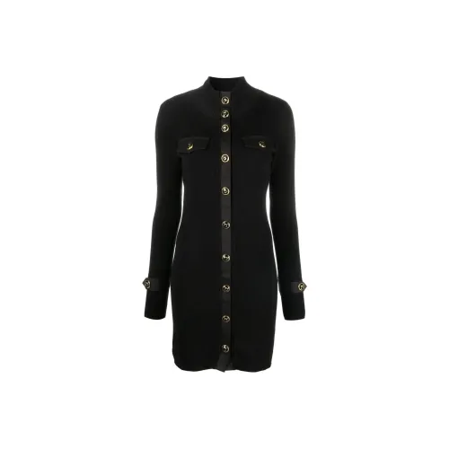 PINKO Черное Женское Длинное Платье с Рукавами