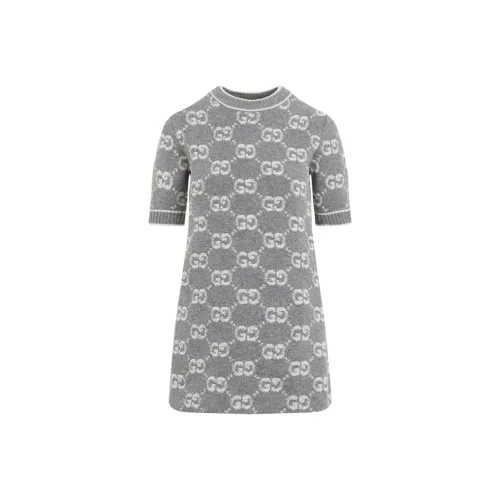 GUCCI Короткий рукав платье женское серый